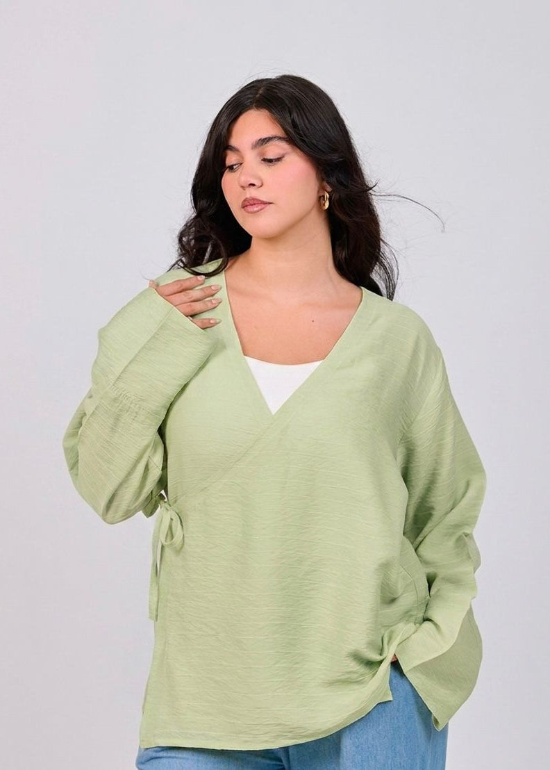 Soft Linen Wrap Shirt