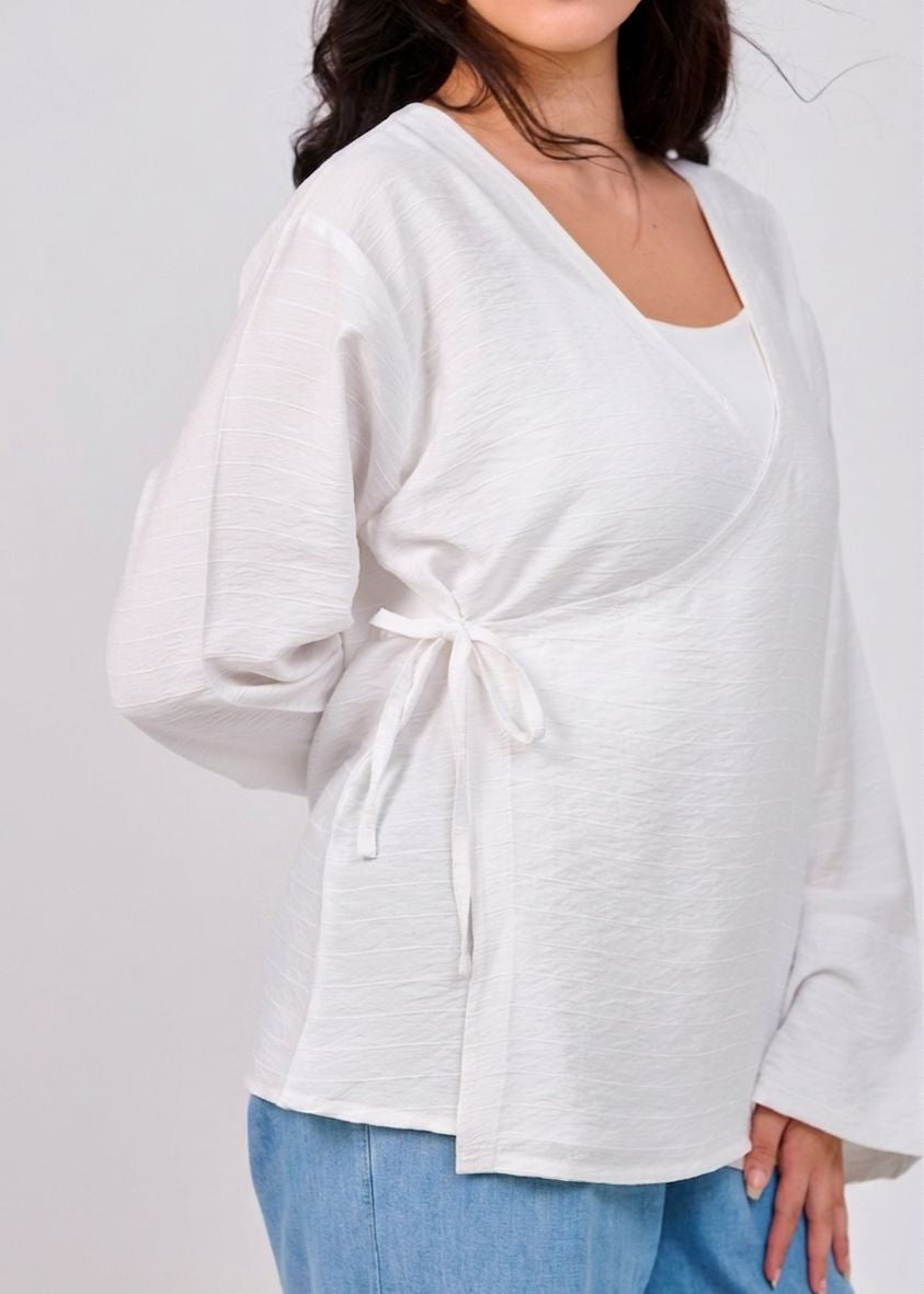 Soft Linen Wrap Shirt