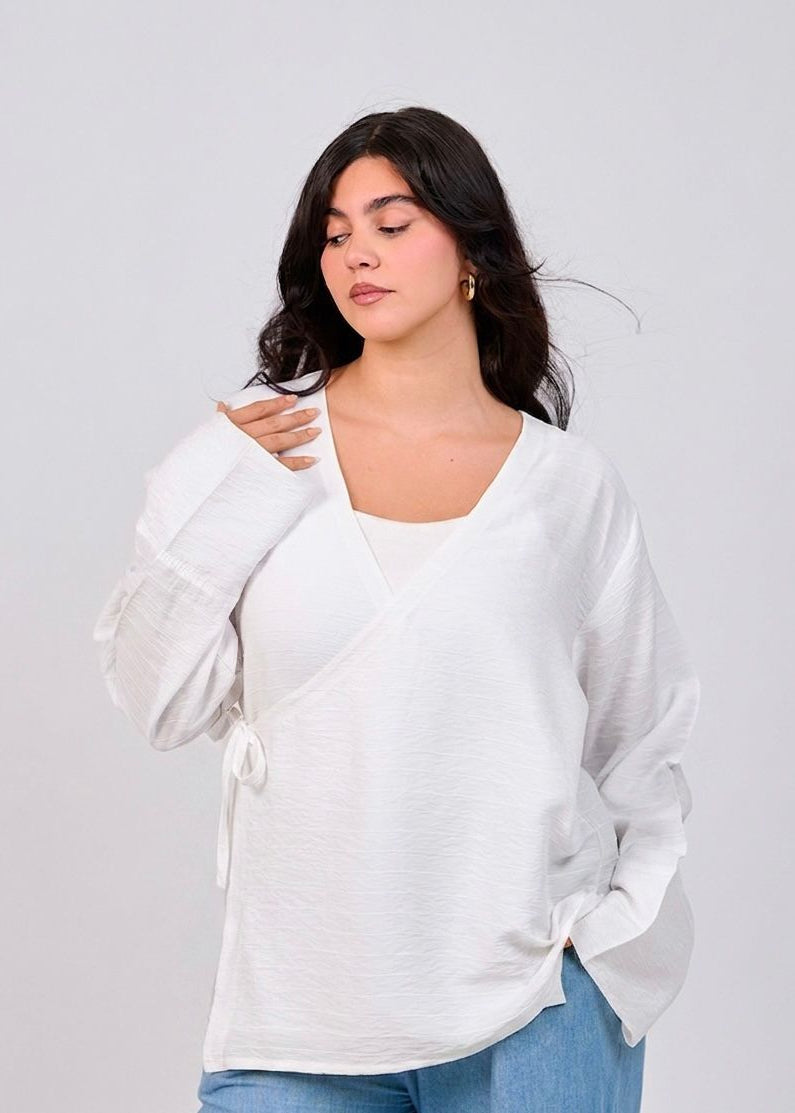 Soft Linen Wrap Shirt