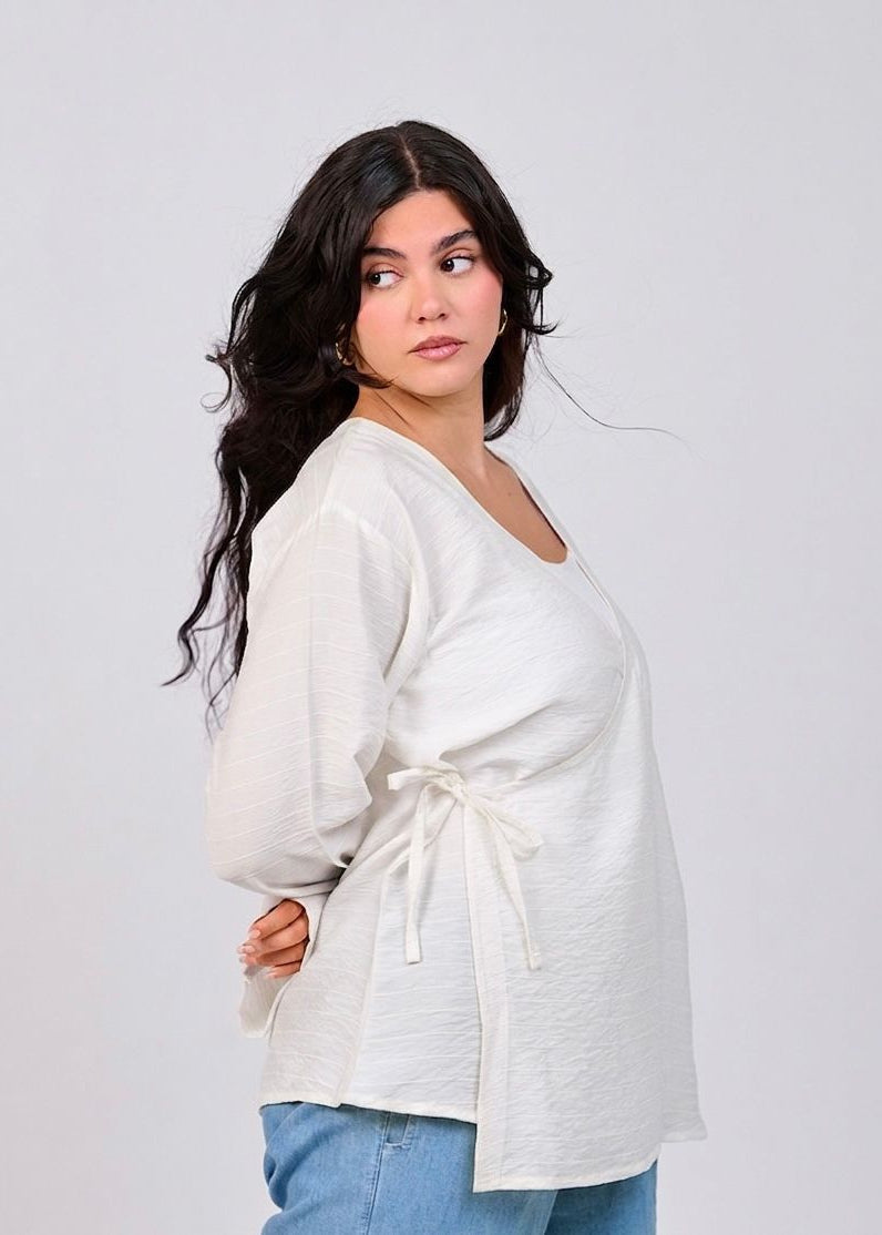 Soft Linen Wrap Shirt