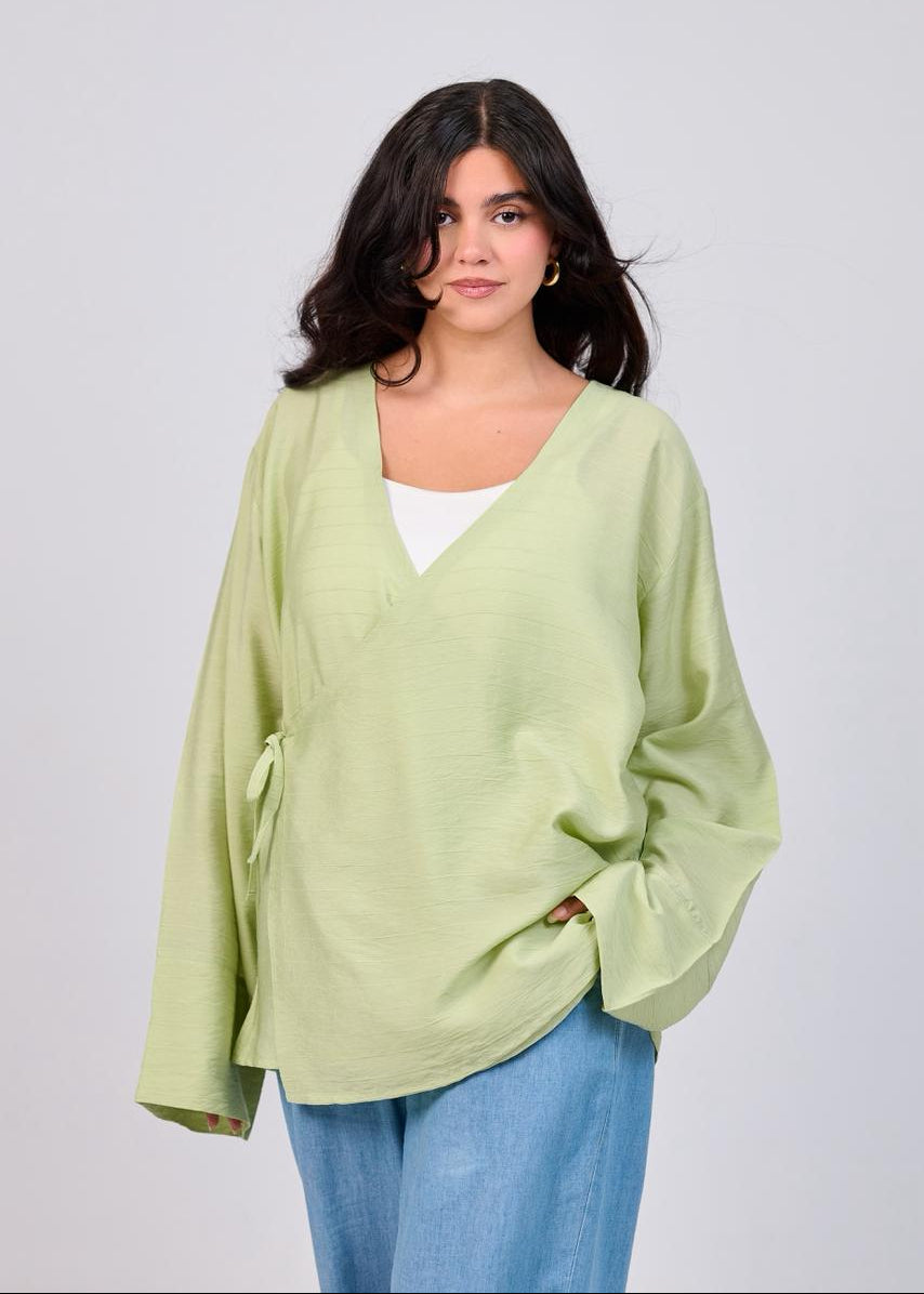 Soft Linen Wrap Shirt
