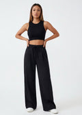 Wide-Leg Pants with Rhinestones